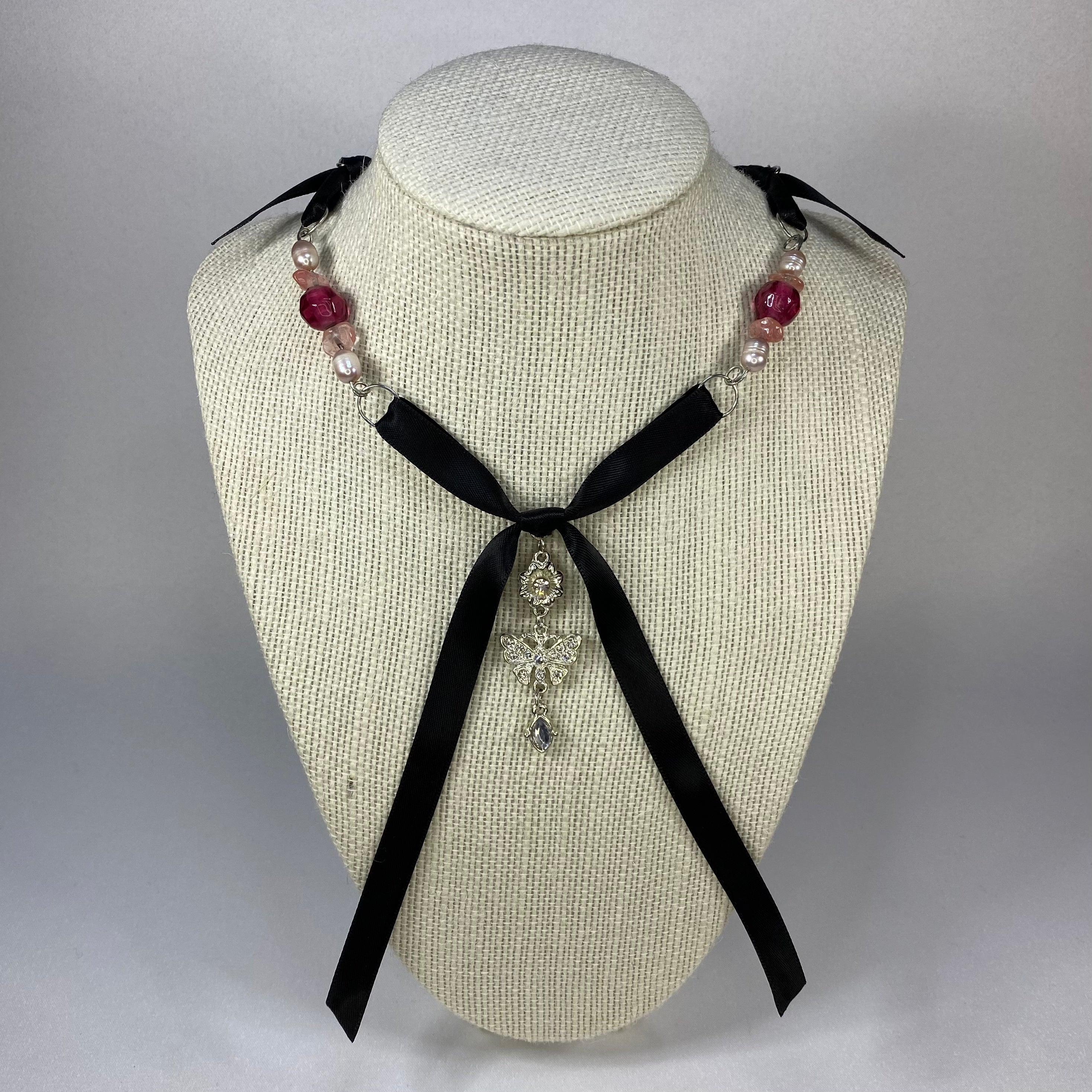 Beaded Bow Necklace